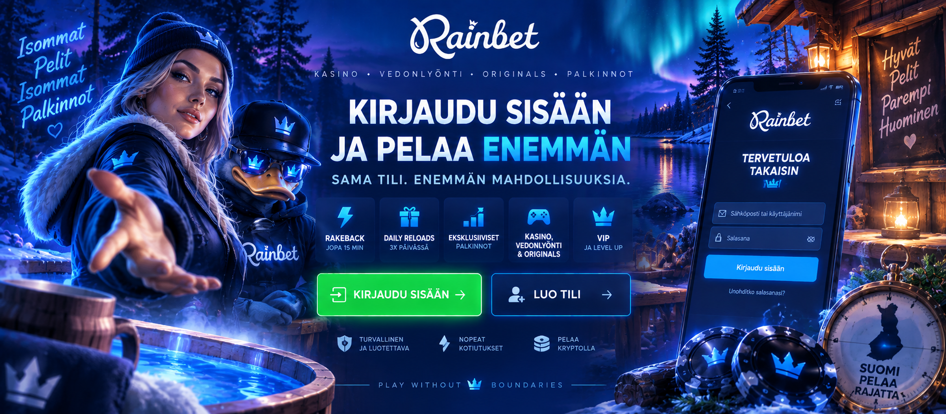 RainBet login – kirjaudu sisään ja jatka suoraan rewardeihin